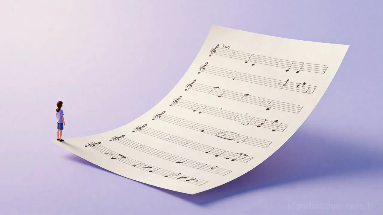 Rêver de Partition De Musique - Tableau de significations