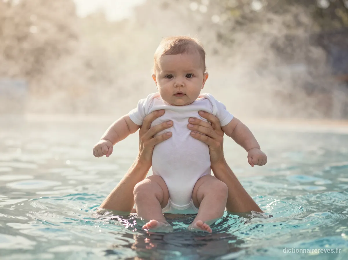 Image d'un bébé sauvé de l'eau, symbolisant la résilience et l'espoir.