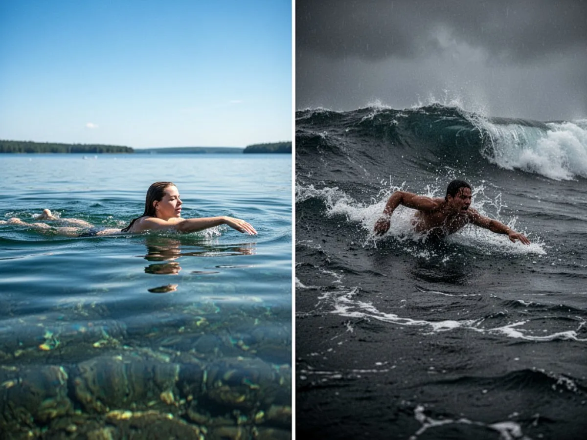 Interprétation détaillée des rêves : Différents scénarios avec Baignade dans le rêve