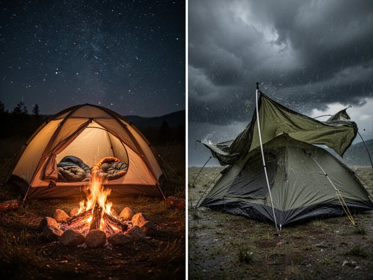 Interprétation détaillée des rêves : Différents scénarios avec Camping dans le rêve