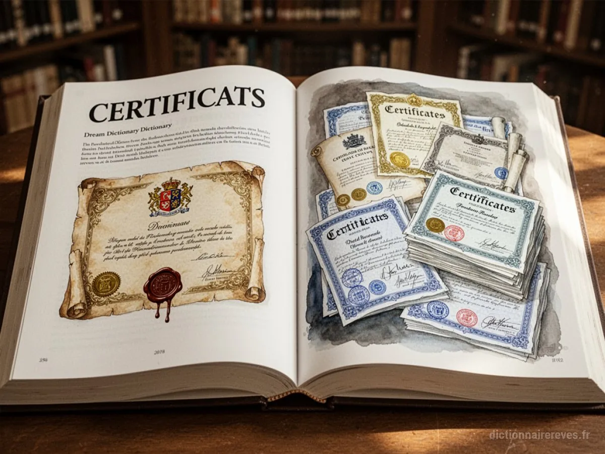 Signification générale : le symbole du rêve Certificats - Archétypes et symbolisme