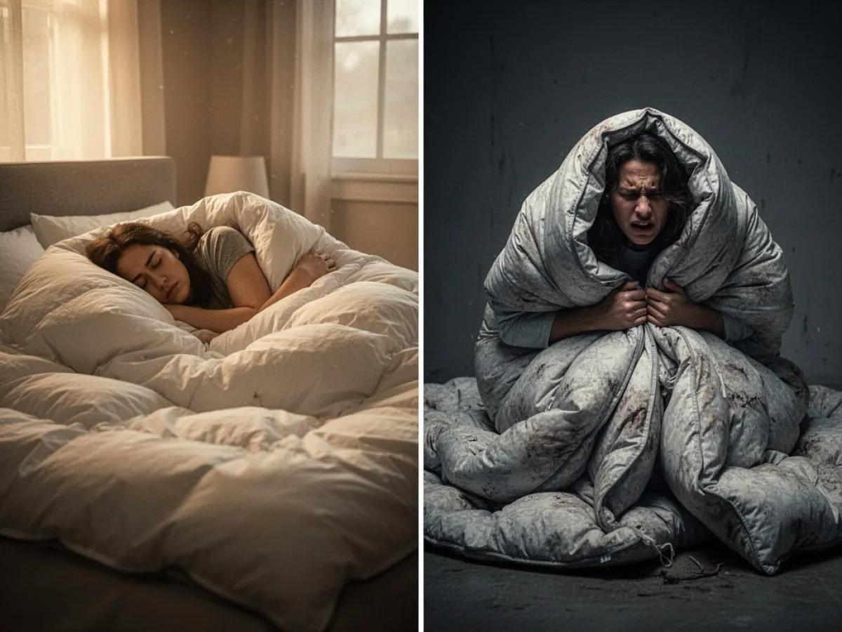 Interprétation détaillée des rêves : Différents scénarios avec Couette dans le rêve