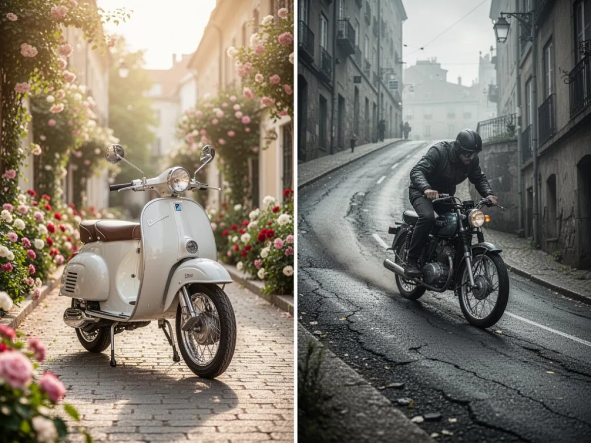 Interprétation détaillée des rêves : Différents scénarios avec Cyclomoteur dans le rêve