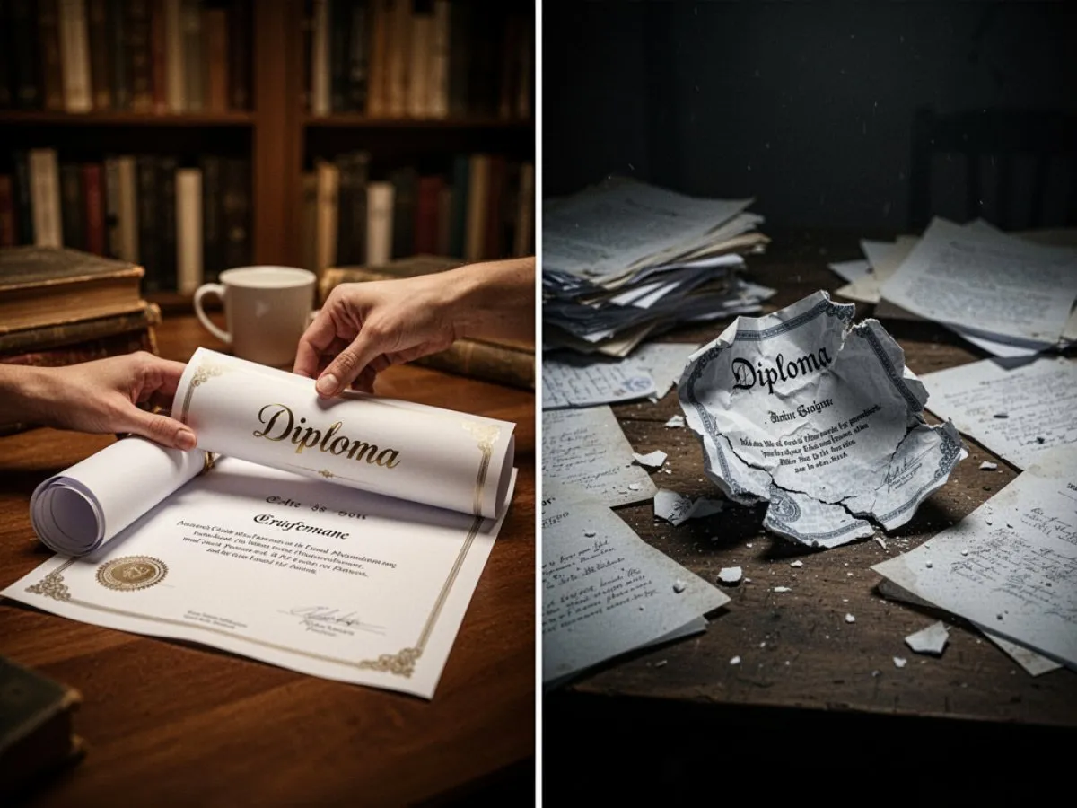 Interprétation détaillée des rêves : Différents scénarios avec Diplôme dans le rêve