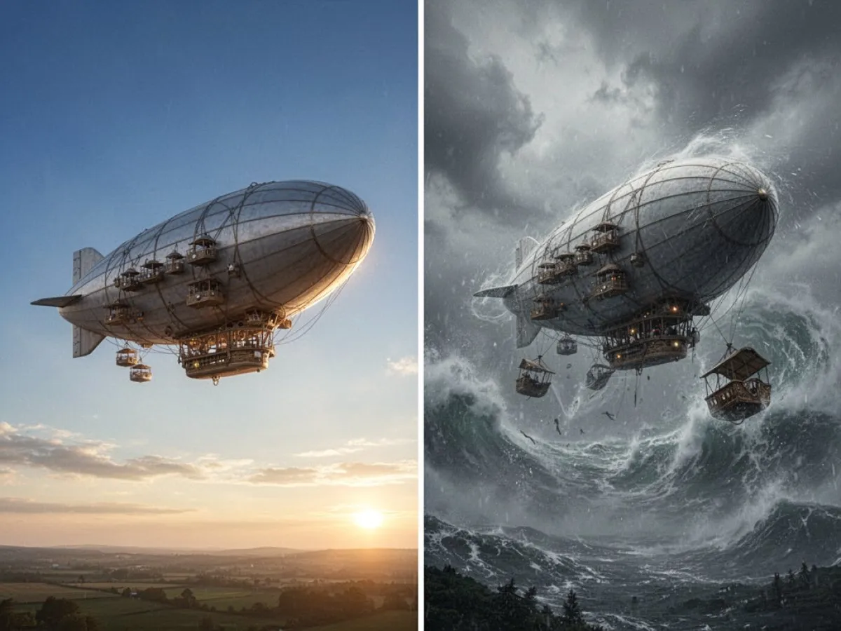 Interprétation détaillée des rêves : Différents scénarios avec Dirigeable dans le rêve