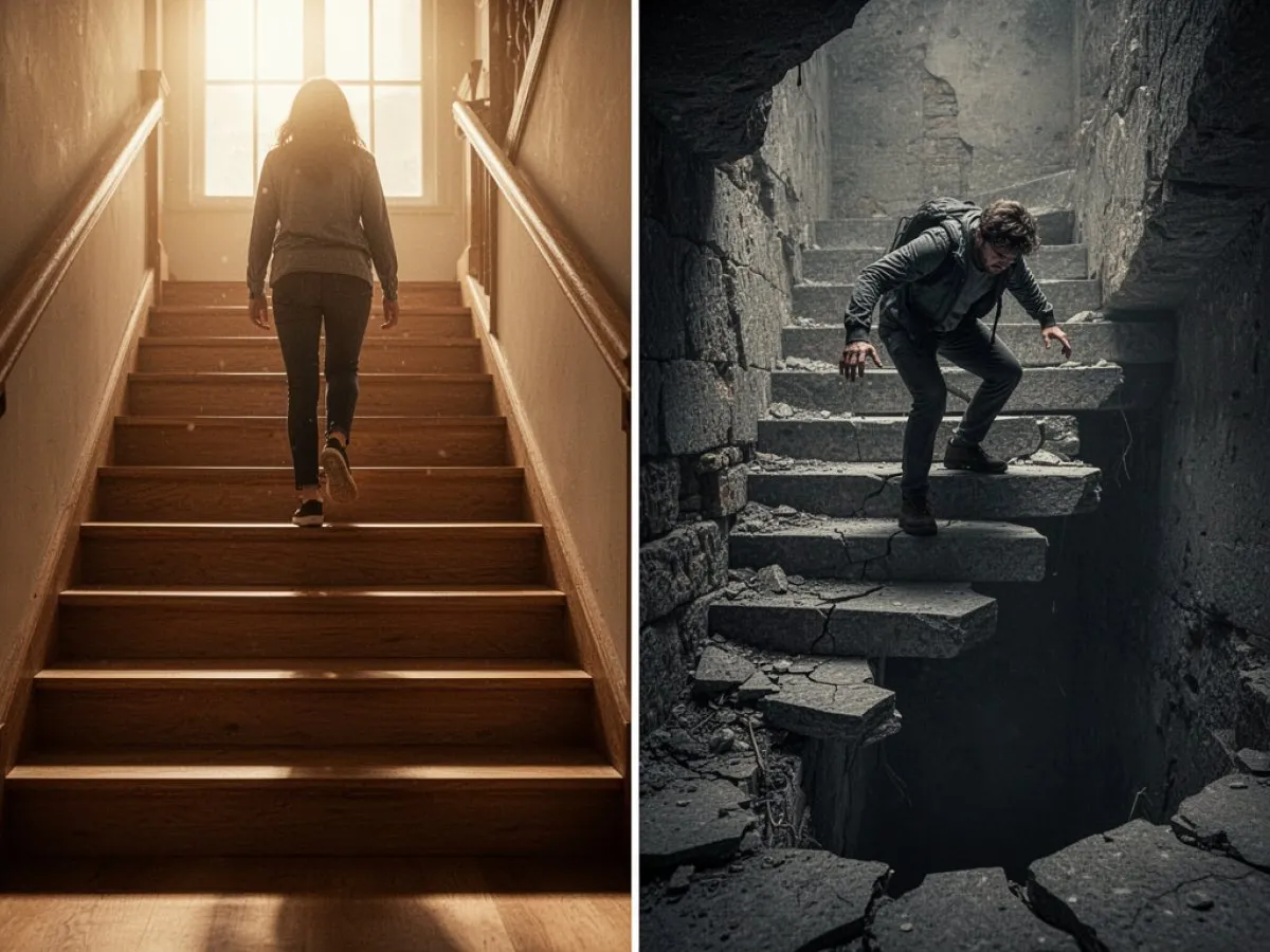 Interprétation détaillée des rêves : Différents scénarios avec Escaliers dans le rêve